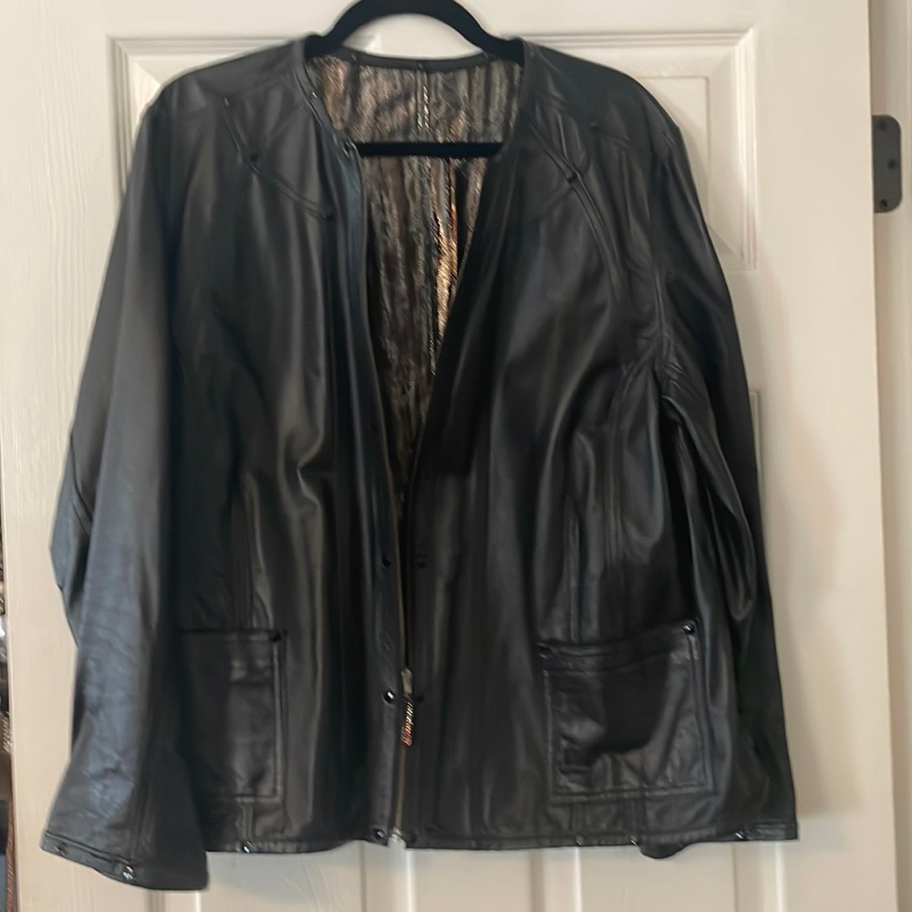 Chico’s reversible leather jacket